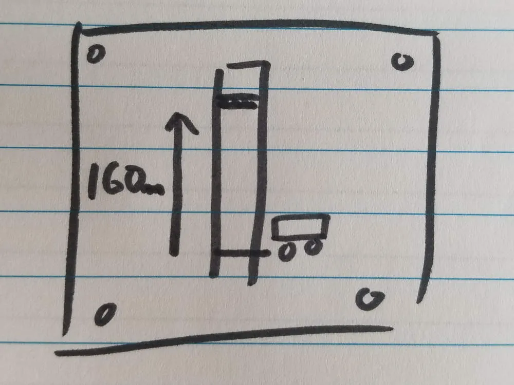 Drawing of train driver distance to go indicator