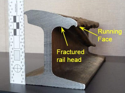 Photo of rail defects